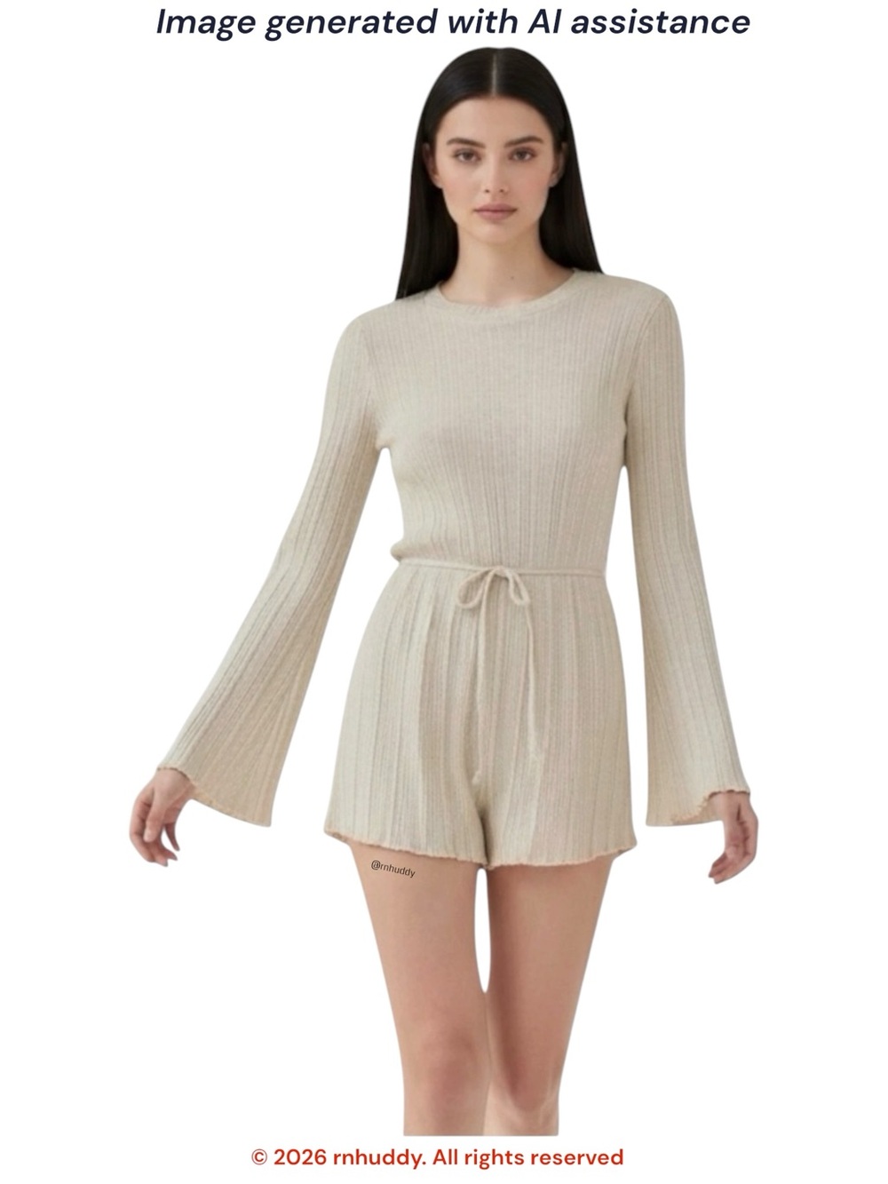 Urban Outfitters XS oatmeal Bella knit long sleeve romper